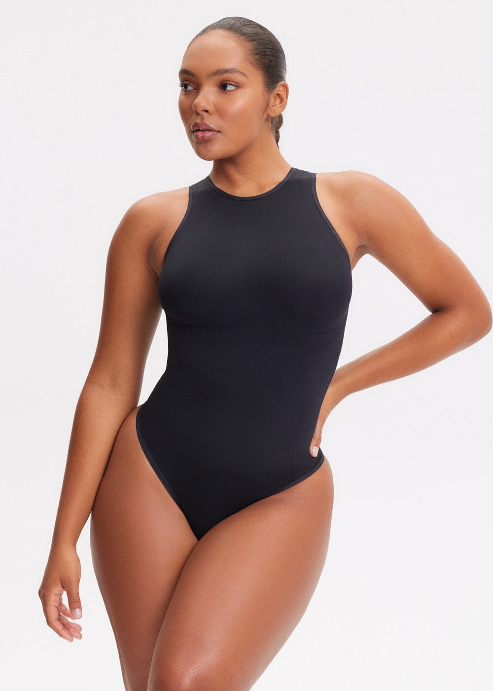 Women's Sexy Shapewear Bodysuit, Plus Size Seamless Double Layered Tummy  Control Thong Halter Body Shaper, Free Shipping For New Users