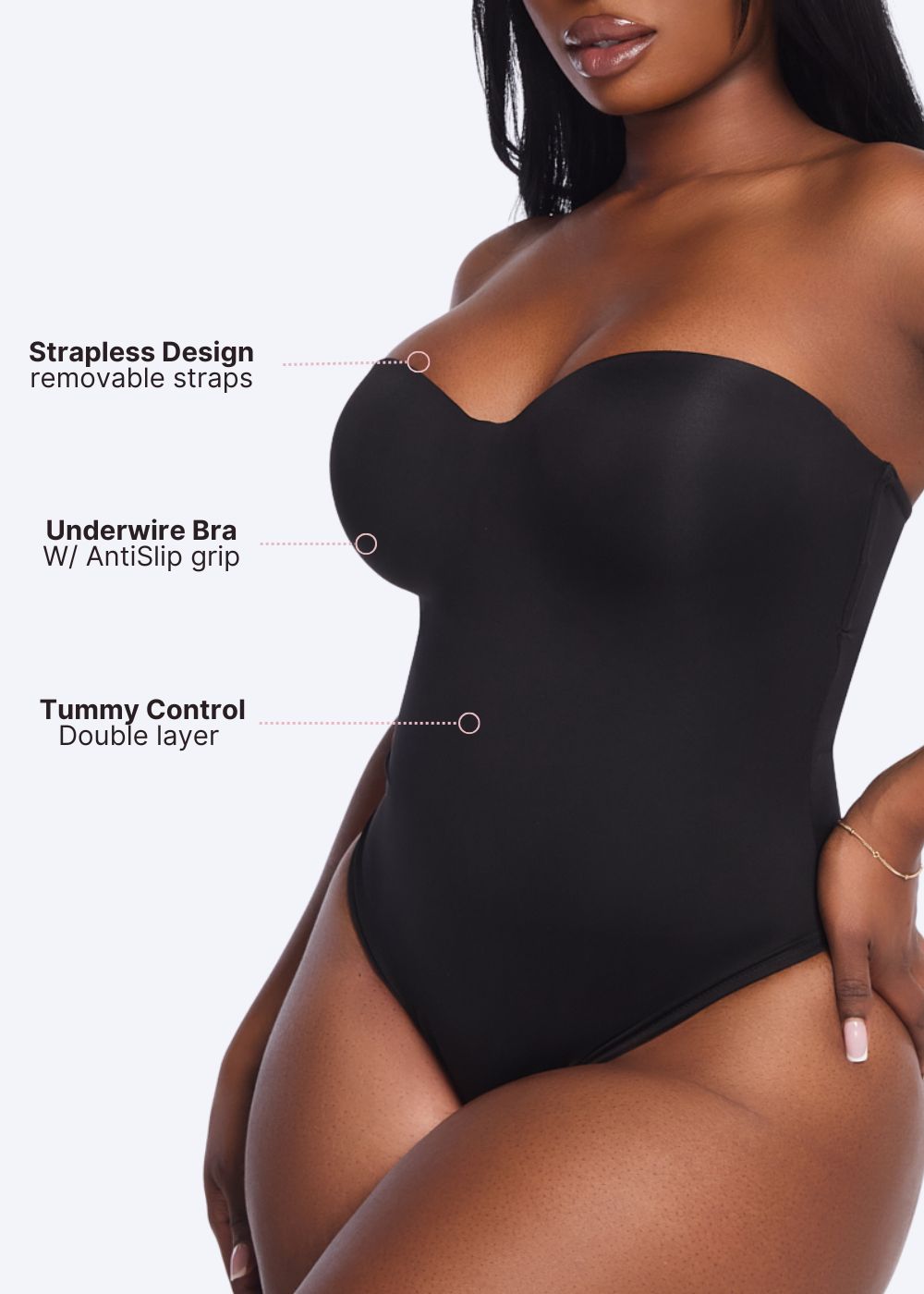 BraSculpt Strapless Bodysuit Thong