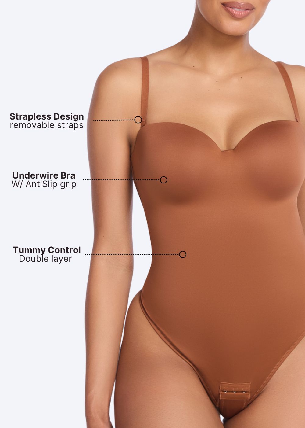 BraSculpt Strapless Bodysuit Thong