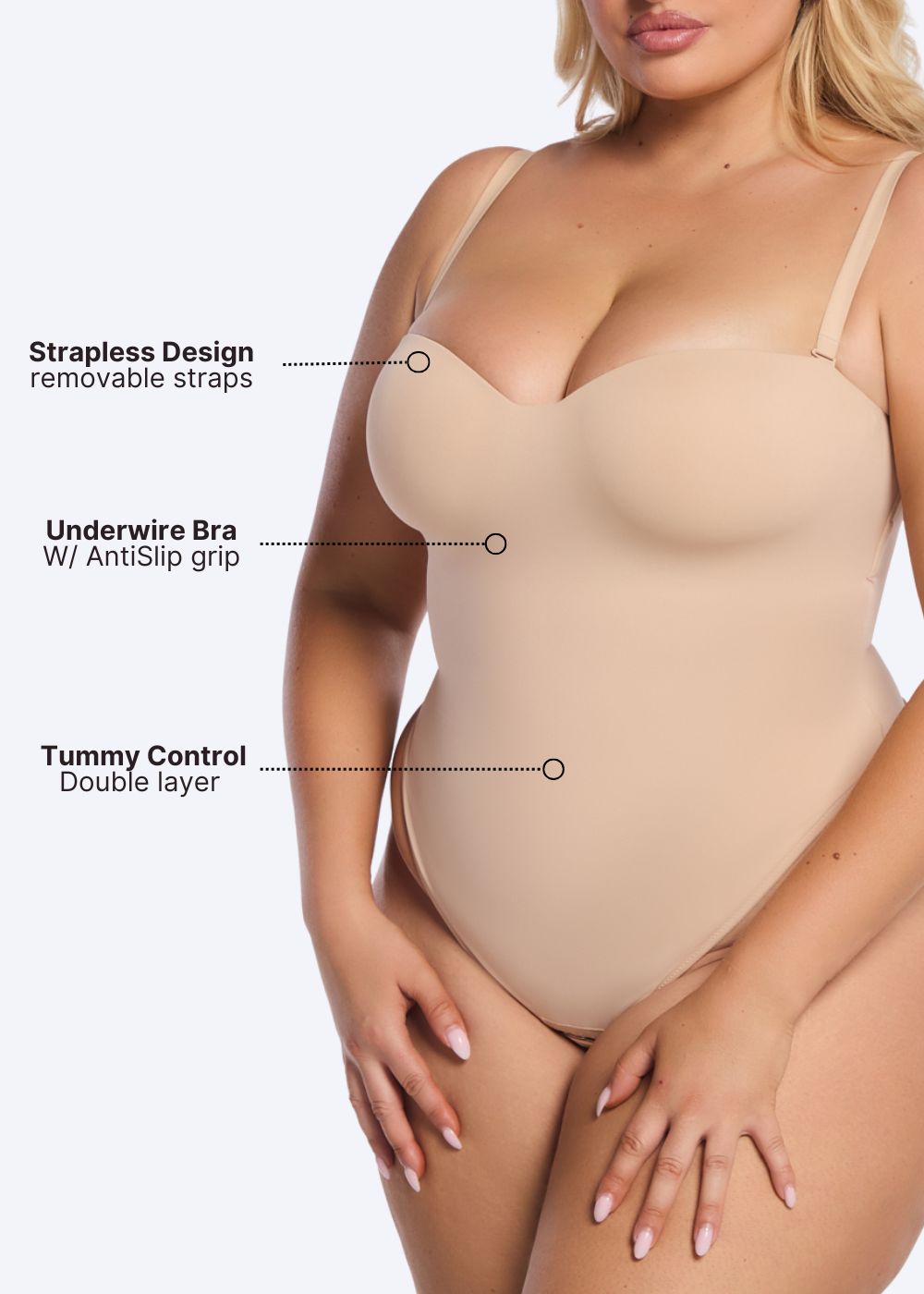 BraSculpt Strapless Bodysuit Thong