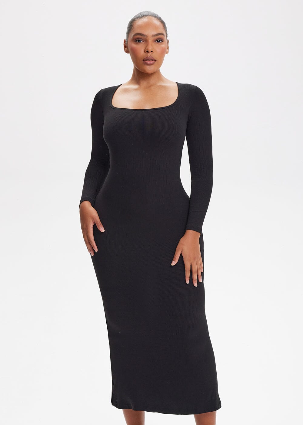 Basic long sleeve midi dress best sale