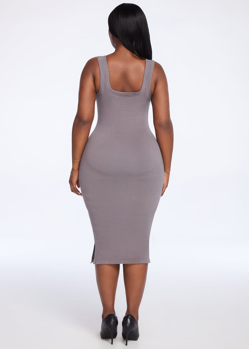 SecretSculpt Ribbed Tank Midi Dress