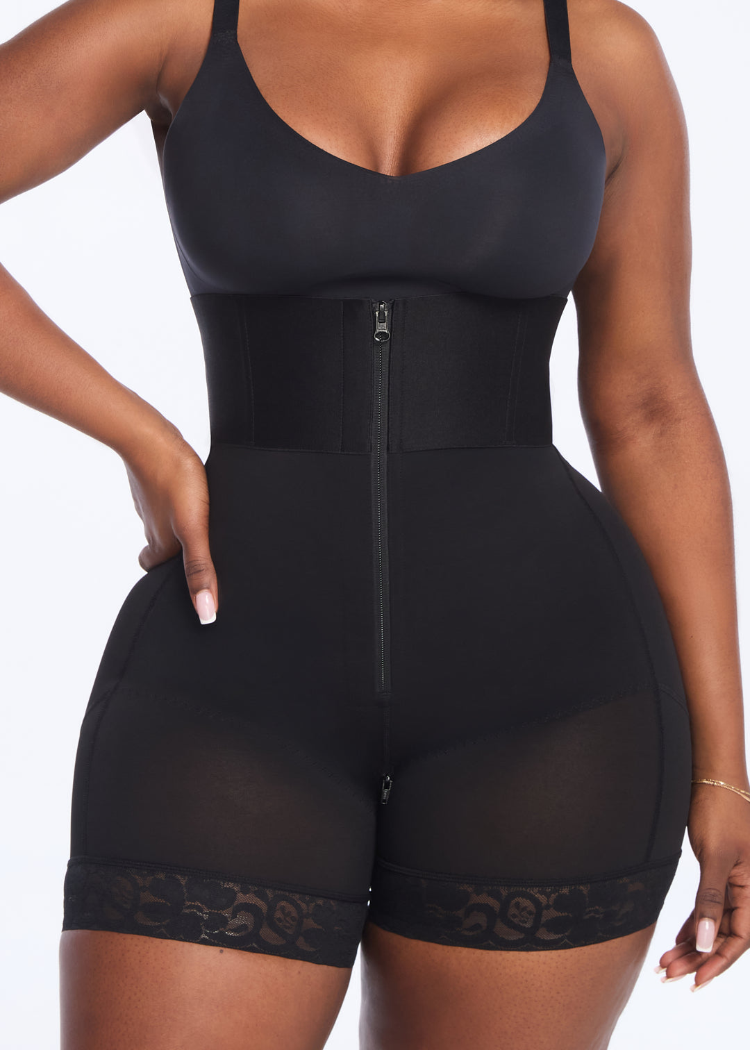 BootyBoosting High-Waist Zip Up BBL Shorts