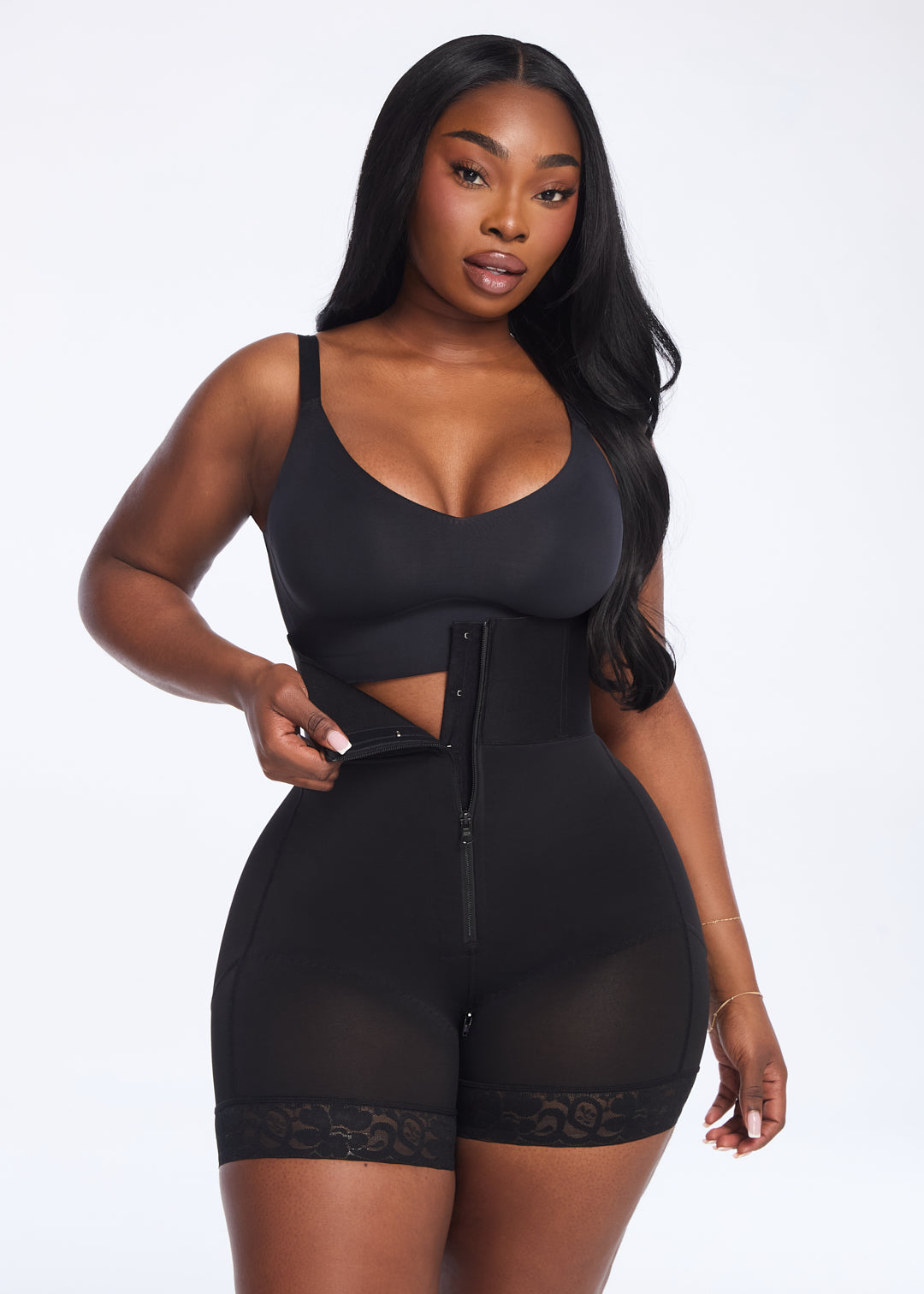 BootyBoosting High-Waist Zip Up BBL Shorts