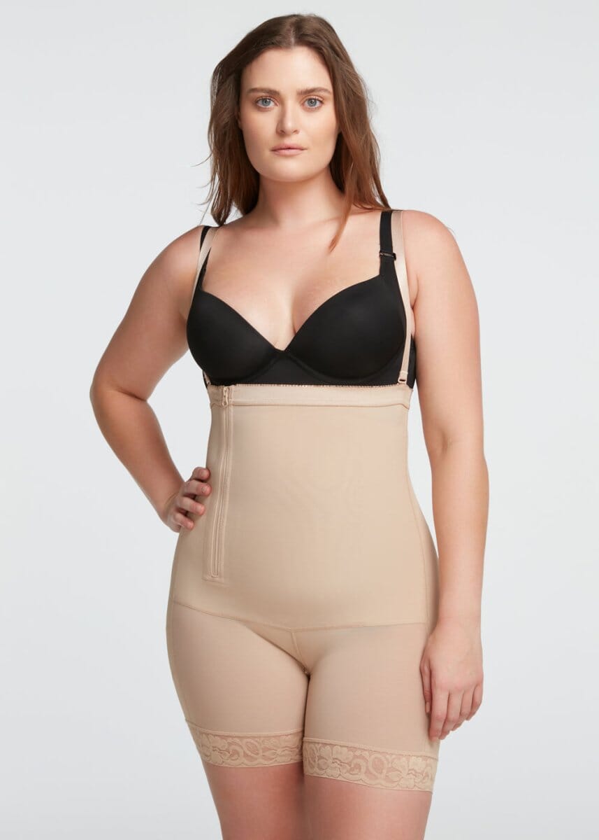 Shapewear Instant Slimmer Firm Support Open-Bust Thong Faja Colombia Beige  at  Women's Clothing store