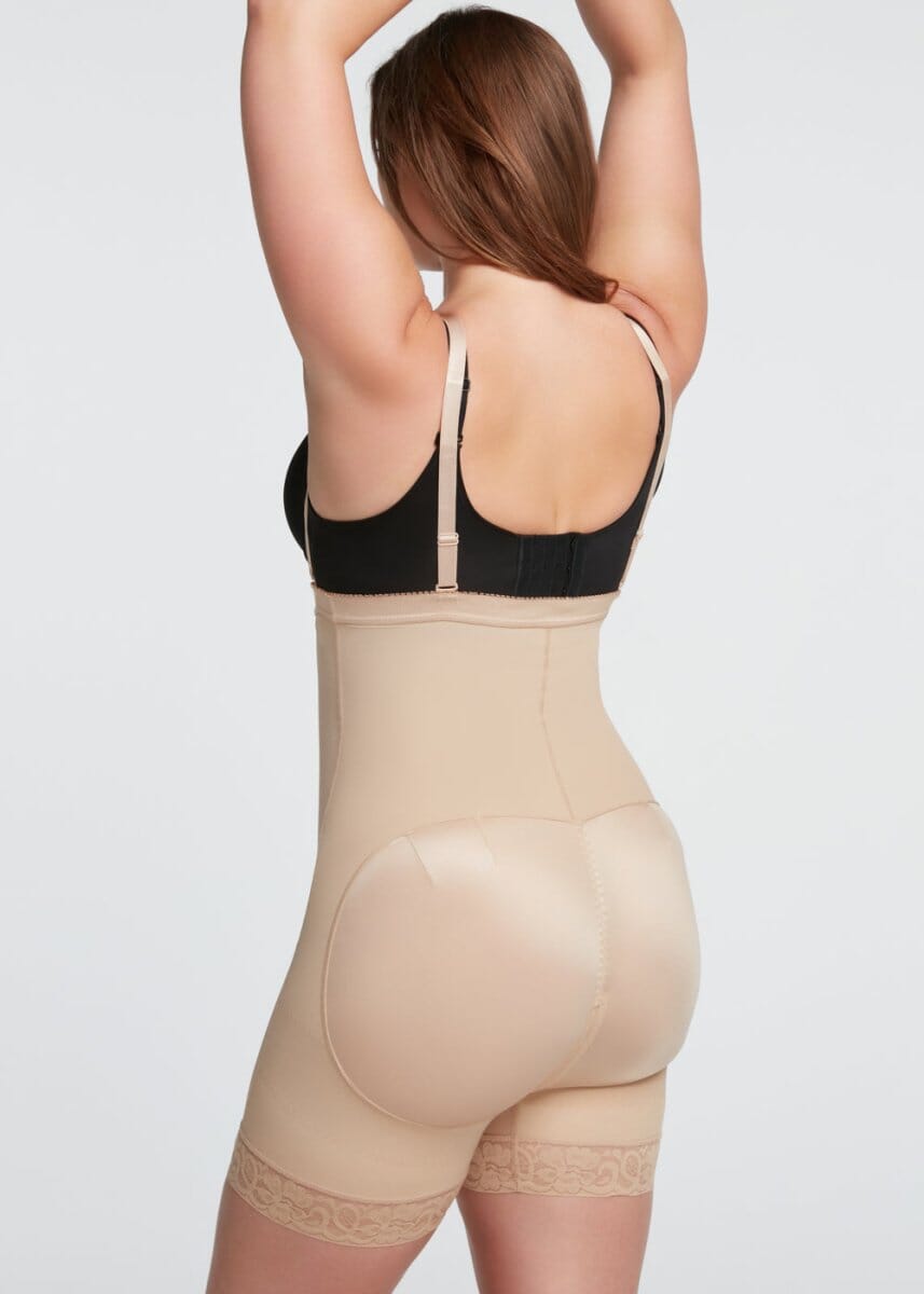 Tummy Control Butt Lifting Open Bust Bodysuit - Side Zipper –