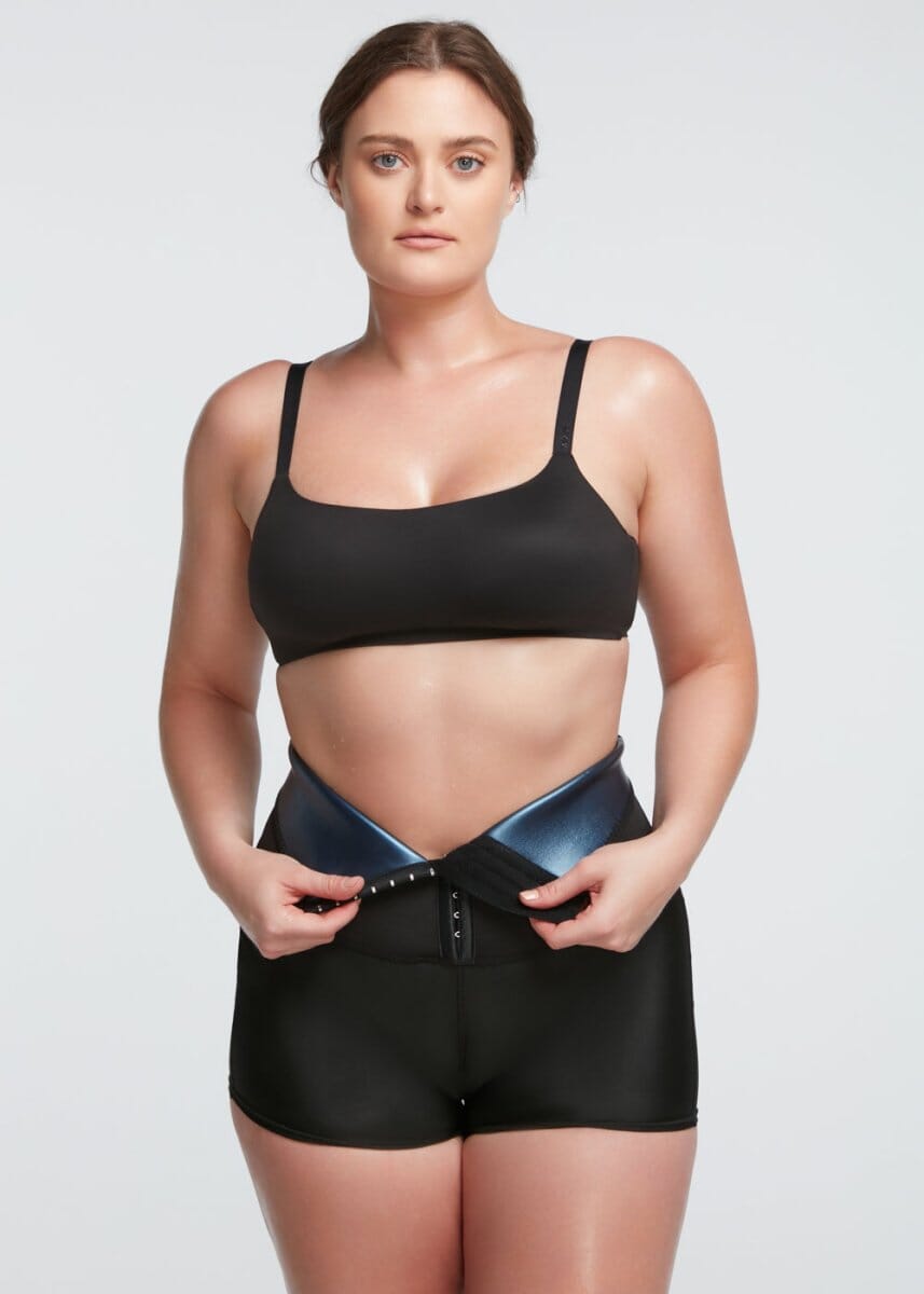  Ausom Mens Sweat Body Shaper Shorts Hot Thermo Slimming Sauna  Pants Weight Loss Black Shapewear : Sports & Outdoors