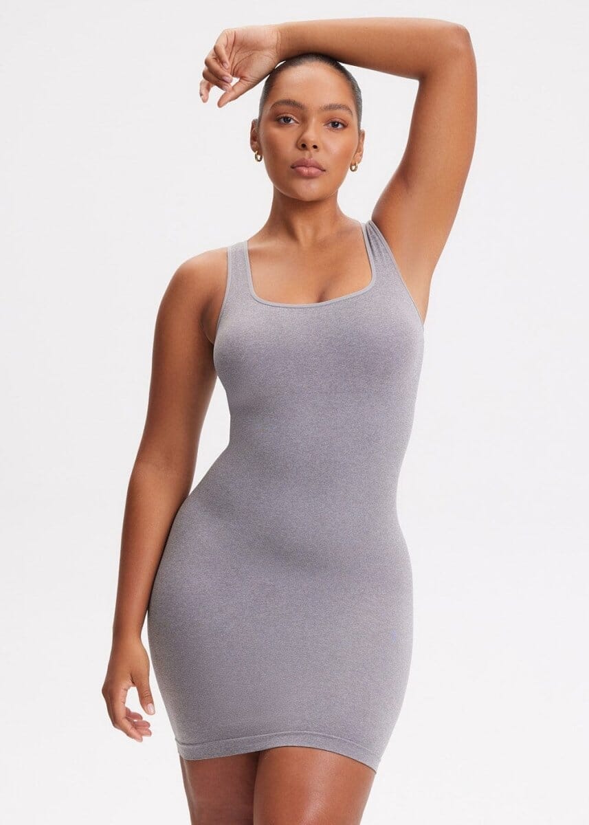 Ladies low qty available ❤️ Slay all night in our Shapewear Dress One-Shoulder  Dress ✨ #sheswaisted #shapeweardress