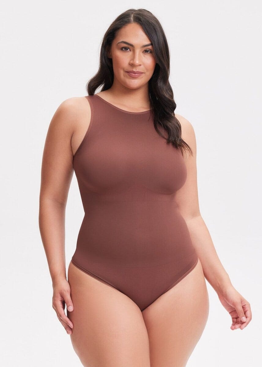 Shapewear for Plus Size Women Seamless Scoop Neck Tank Tops Sleeveless  Thong Bodysuit M5 Trainer White : : Clothing, Shoes & Accessories