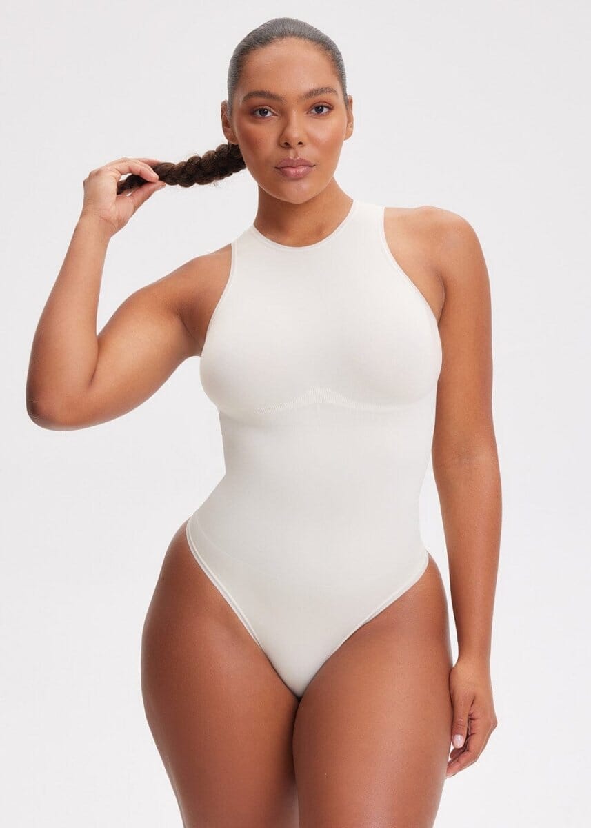 Shapewear for Plus Size Women Seamless Scoop Neck Tank Tops Sleeveless Thong  Bodysuit M5 Trainer White : : Clothing, Shoes & Accessories