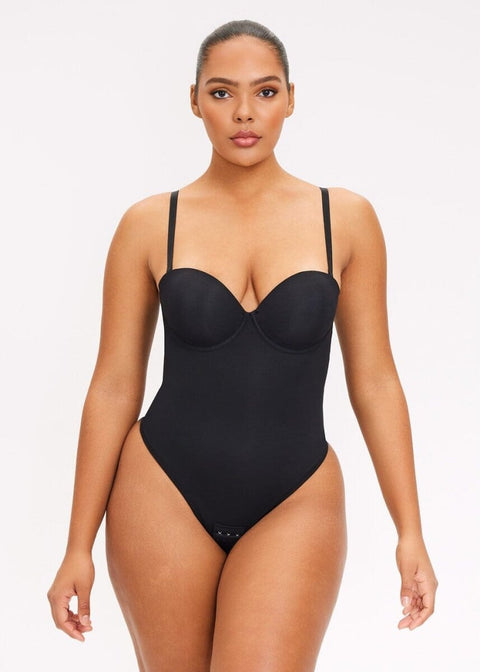SO Brand Black Bodysuit With Built-In Bra Pads Thong Style Size XL